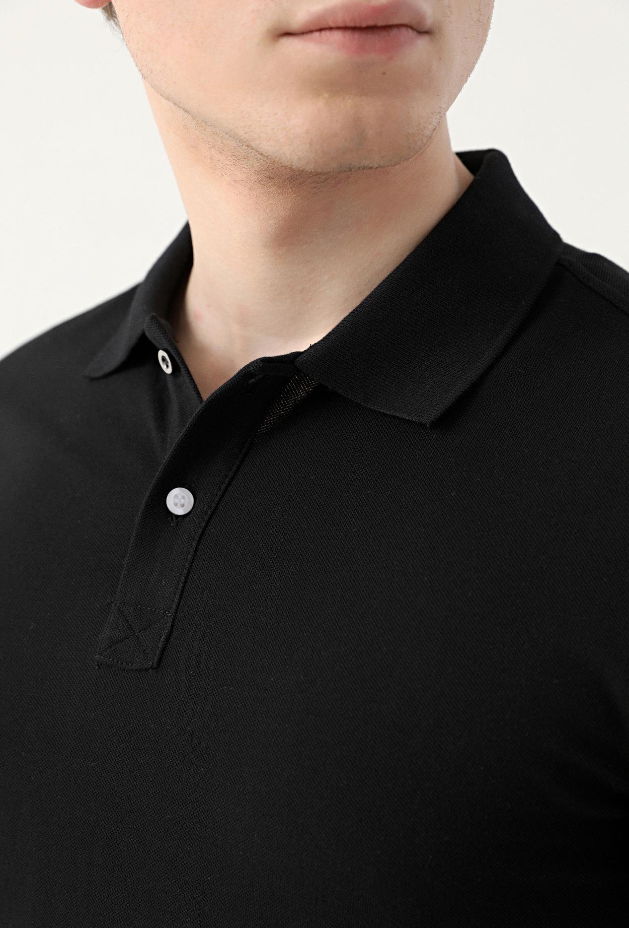 Ds Damat Slim Fit Siyah Çizgili %100 Pamuk Polo Yaka T-Shirt