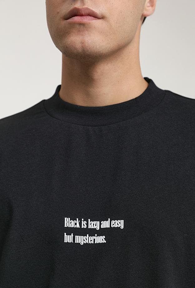 Twn Oversize Siyah Baskılı %100 Pamuk T-Shirt