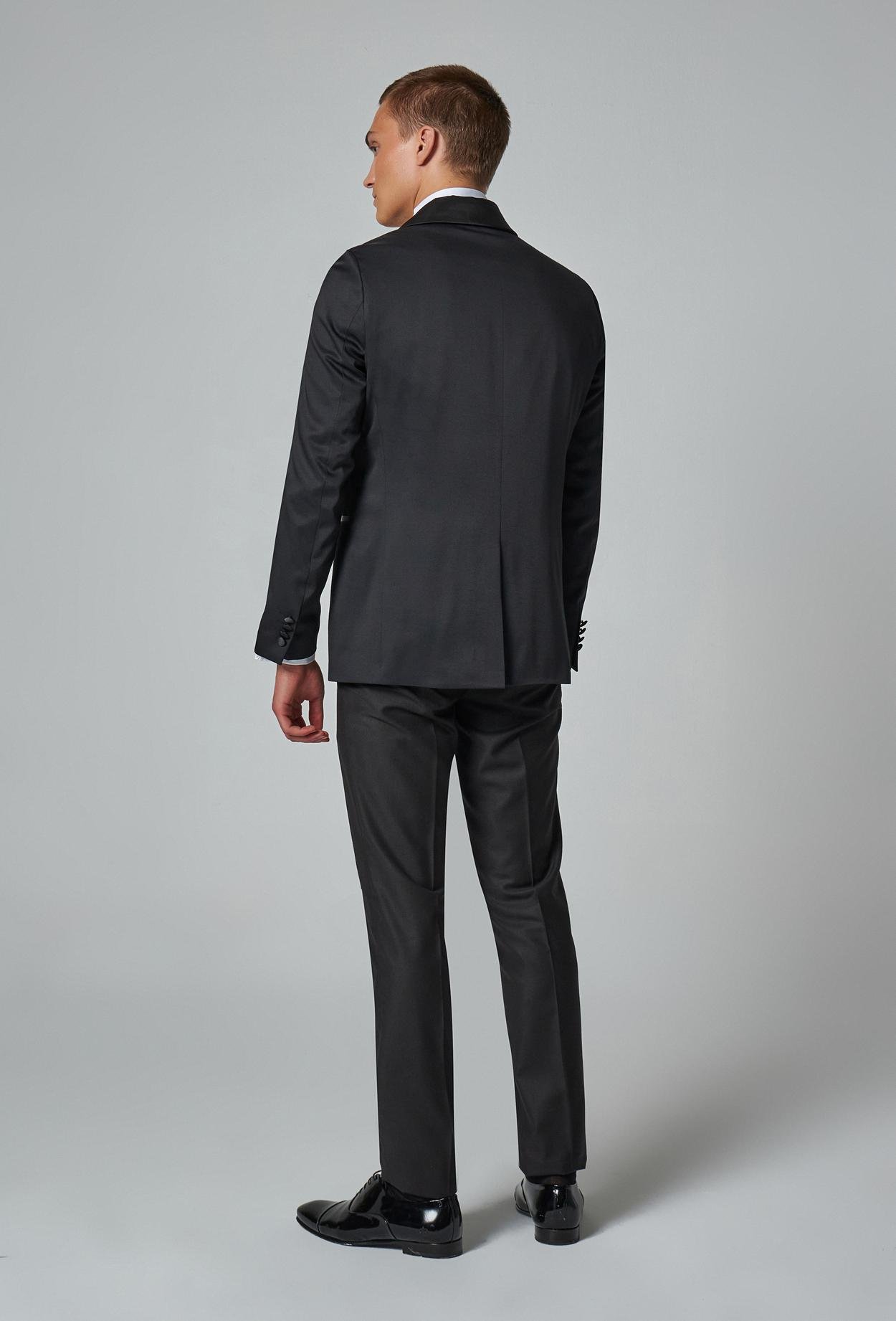 Twn Slim Fit Siyah Düz Damatlık & Smokin Takim Elbise
