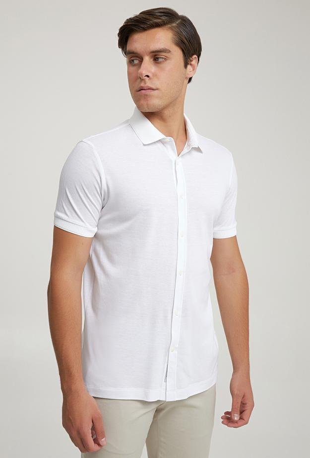 Tween Slim Fit Beyaz Düz %100 Pamuk Gömlek - 8682365209353 | Damat Tween
