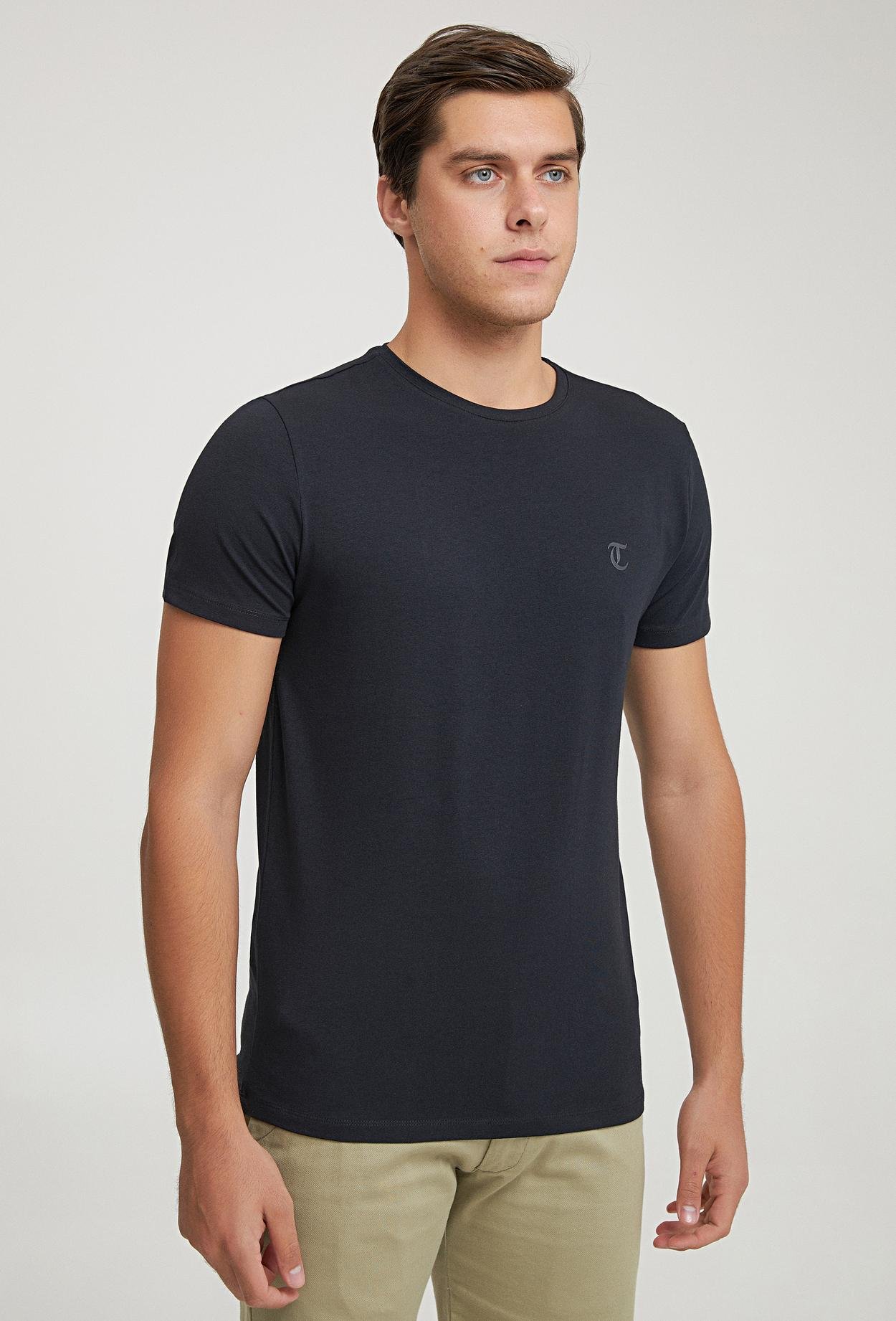 Twn Slim Fit Siyah Baskılı T-Shirt