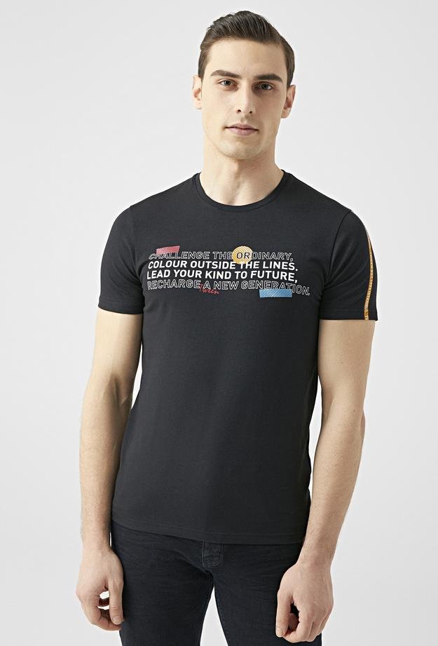 Tween Siyah %100 Pamuk T-Shirt - 8681649692591 | Damat Tween