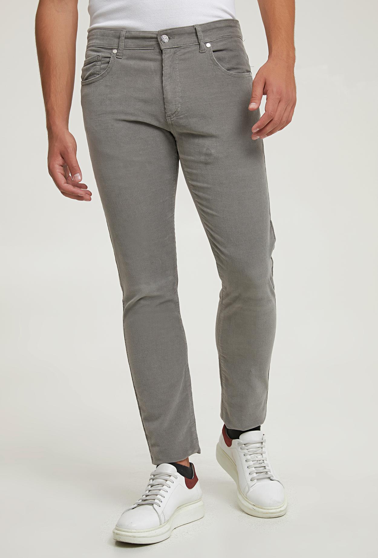 Ds Damat Gri Kadife Chino Pantolon