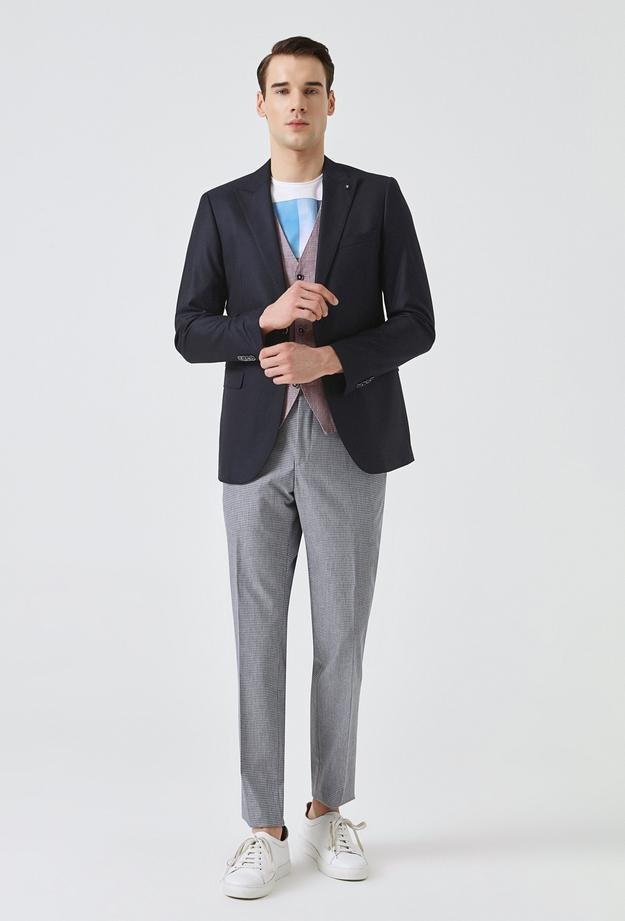 Tween Slim Fit Lacivert Düz Takım Elbise Kombinli - 8681649699316 | Damat Tween