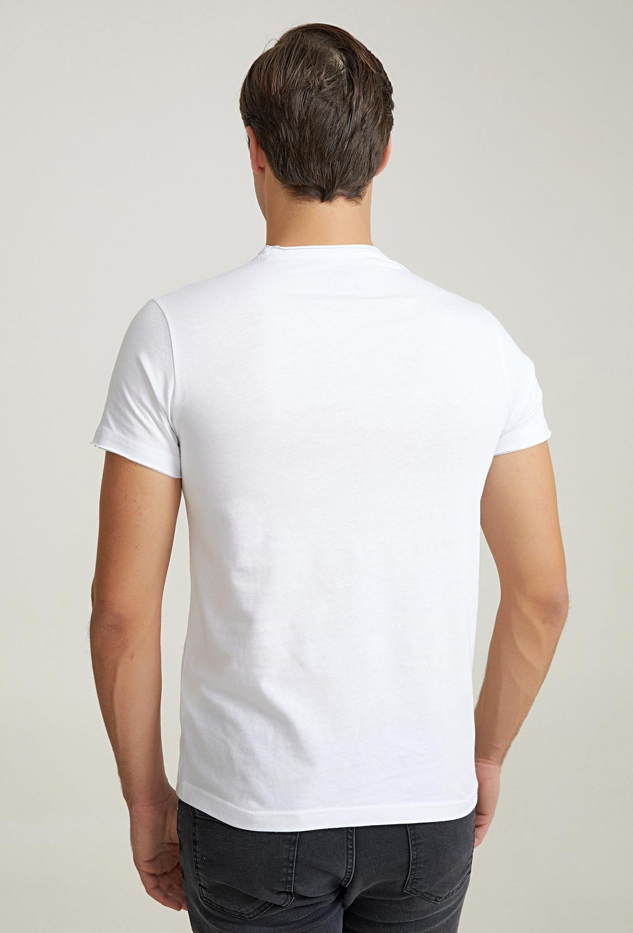 Twn Slim Fit Beyaz Baskılı T-Shirt