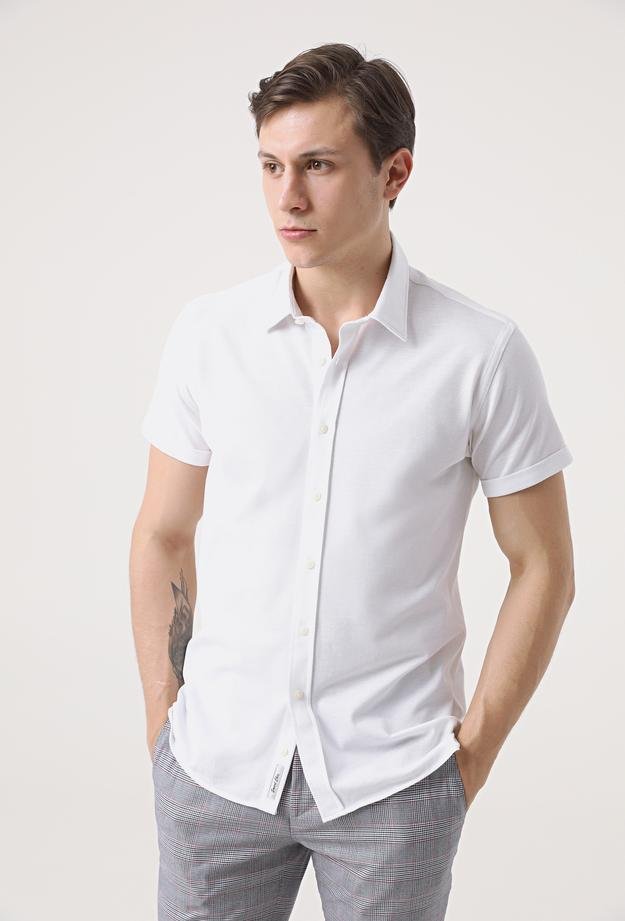Tween Slim Fit Beyaz %100 Pamuk Gömlek - 8682365033989 | Damat Tween