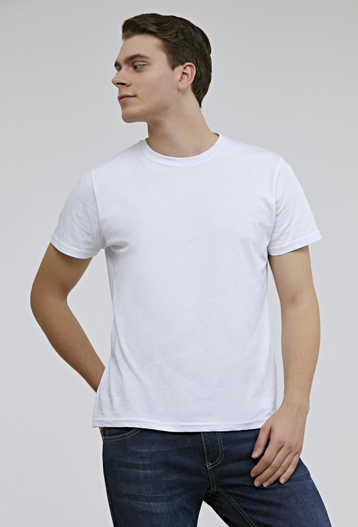 Ds Damat Regular Fit Beyaz Düz T-shirt