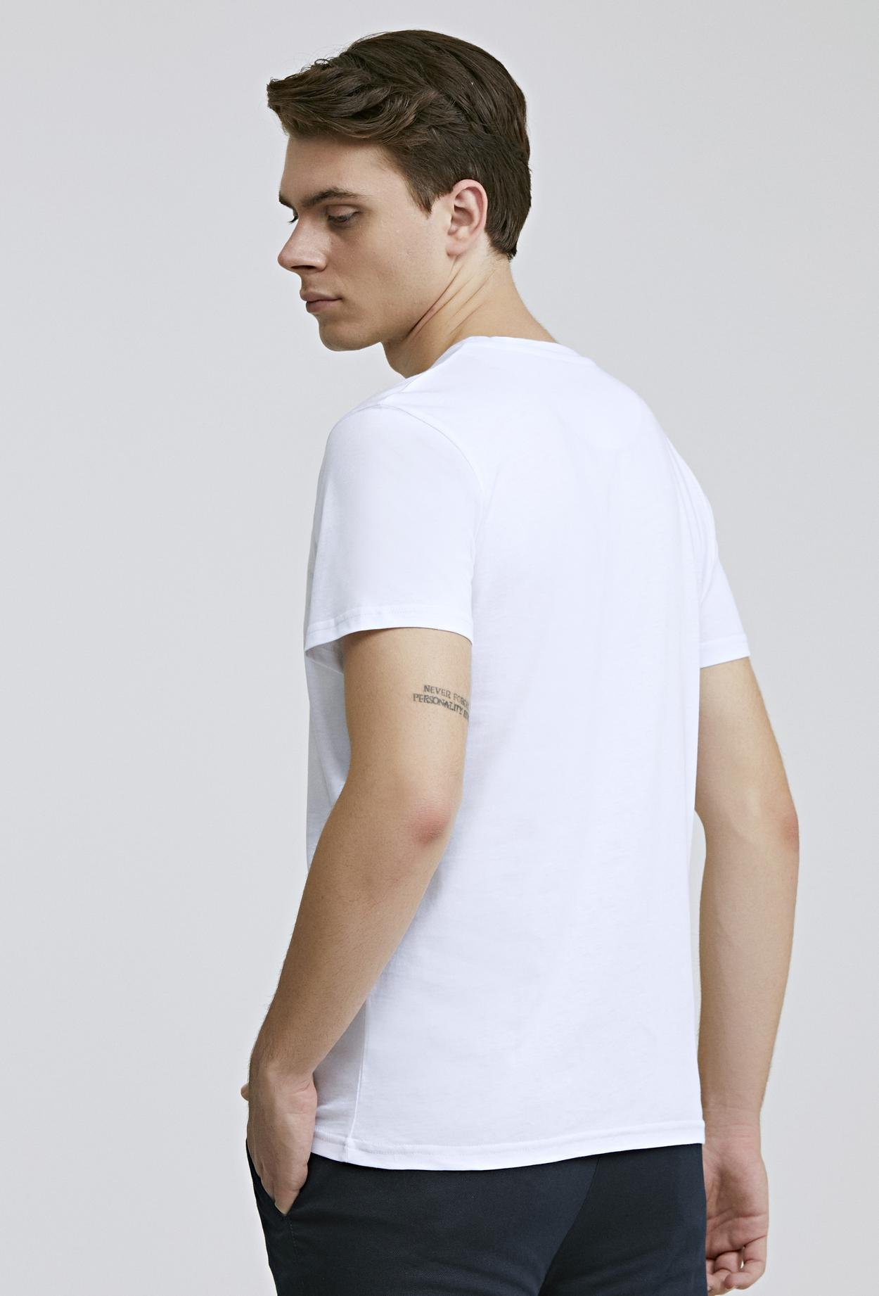 Ds Damat Regular Fit Beyaz Düz T-shirt