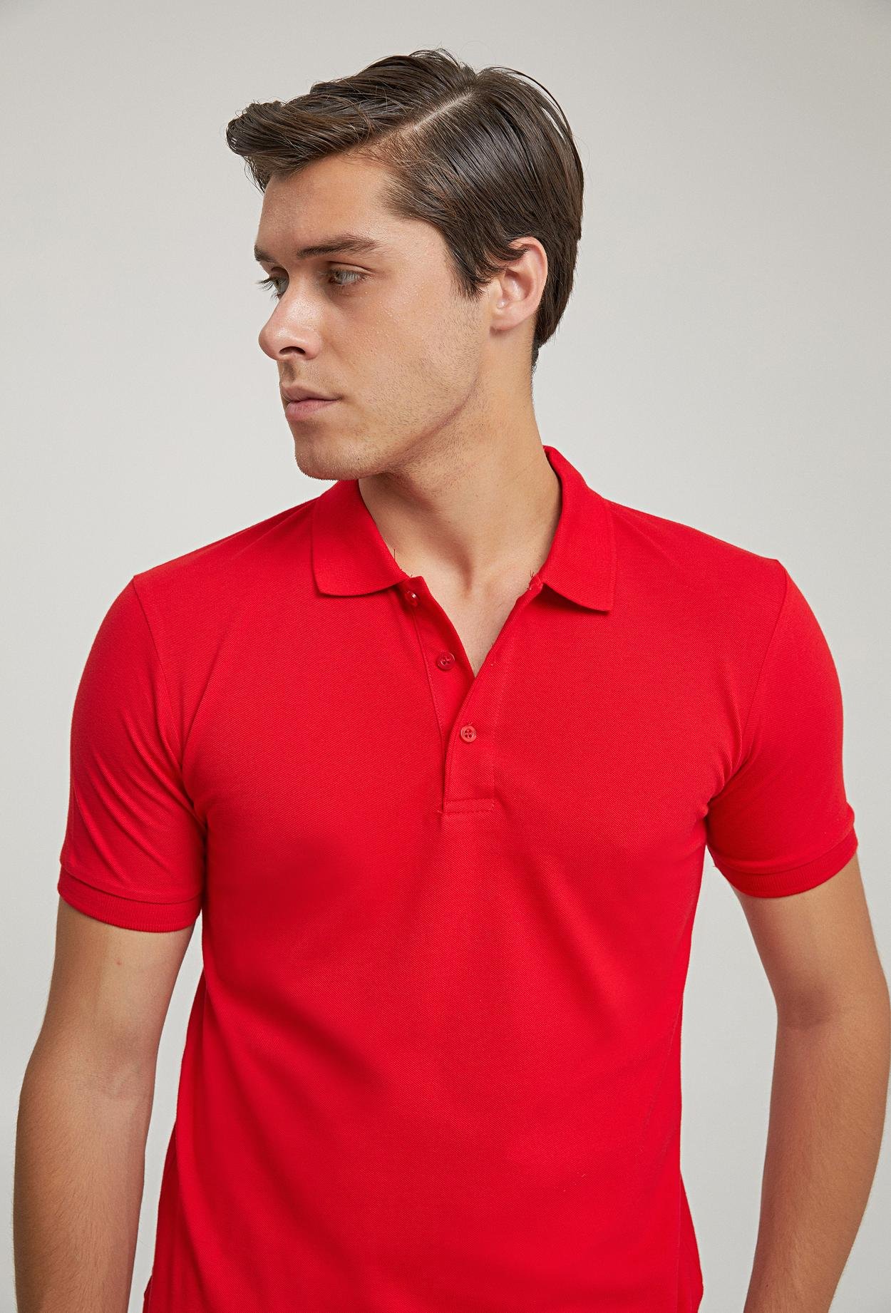 Ds Damat Regular Fit Kırmızı Pike Dokulu %100 Pamuk Polo Yaka T-Shirt