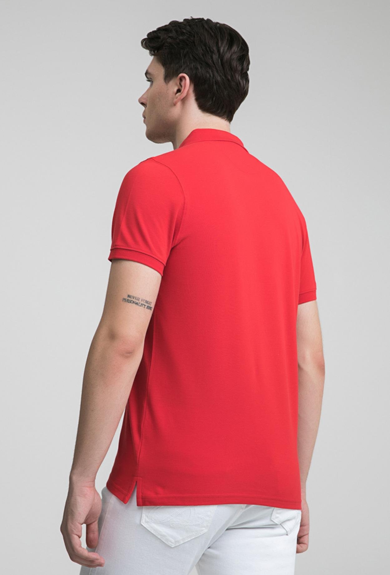 Twn Slim Fit Kırmızı Pike Dokulu T-Shirt