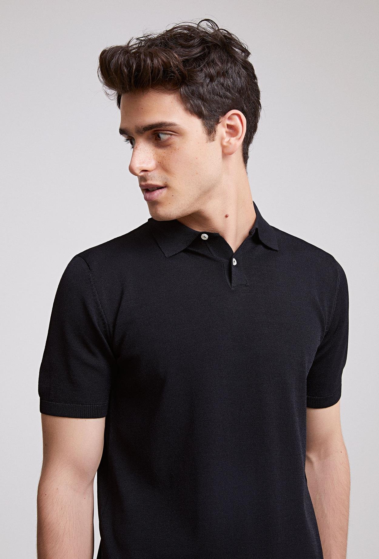 Ds Damat Slim Fit Siyah Düz Örgü Rayon T-Shirt