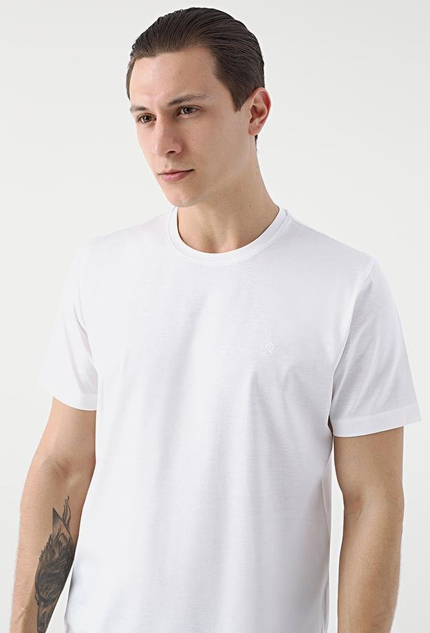 Damat Beyaz %100 Pamuk T-Shirt - 8682364613236 | Damat Tween