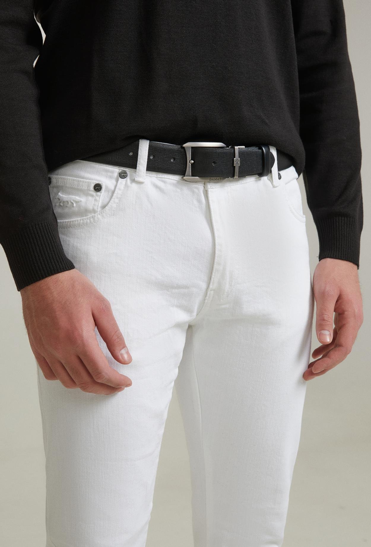 Twn Beyaz Düz Denim Pantolon