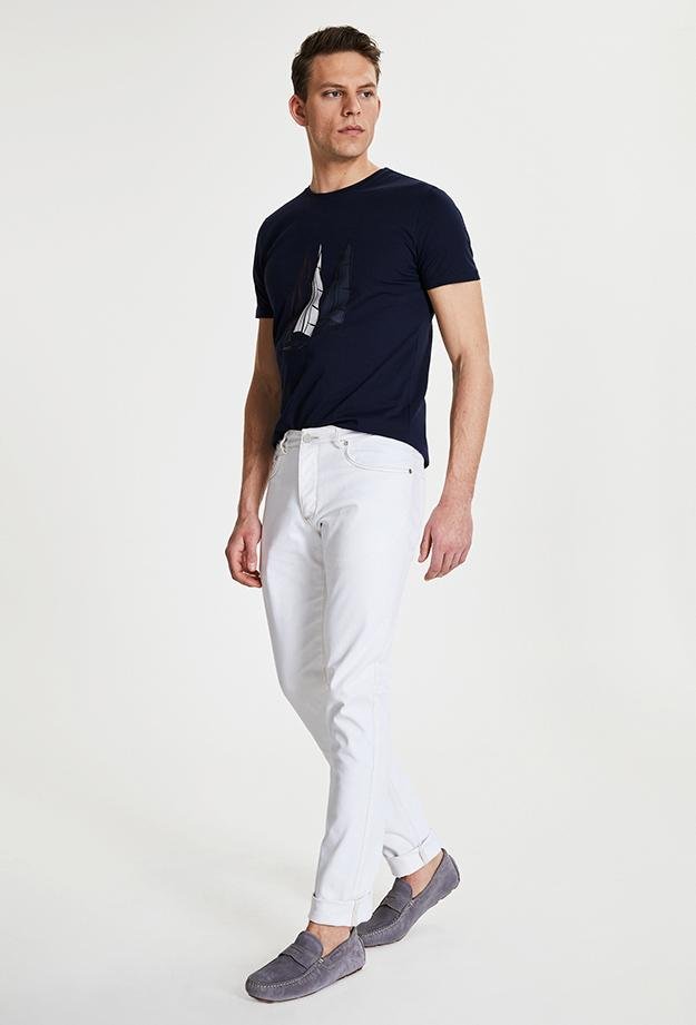 Damat Slim Fit Beyaz Denim Pantolon - 8682364202140 | Damat Tween