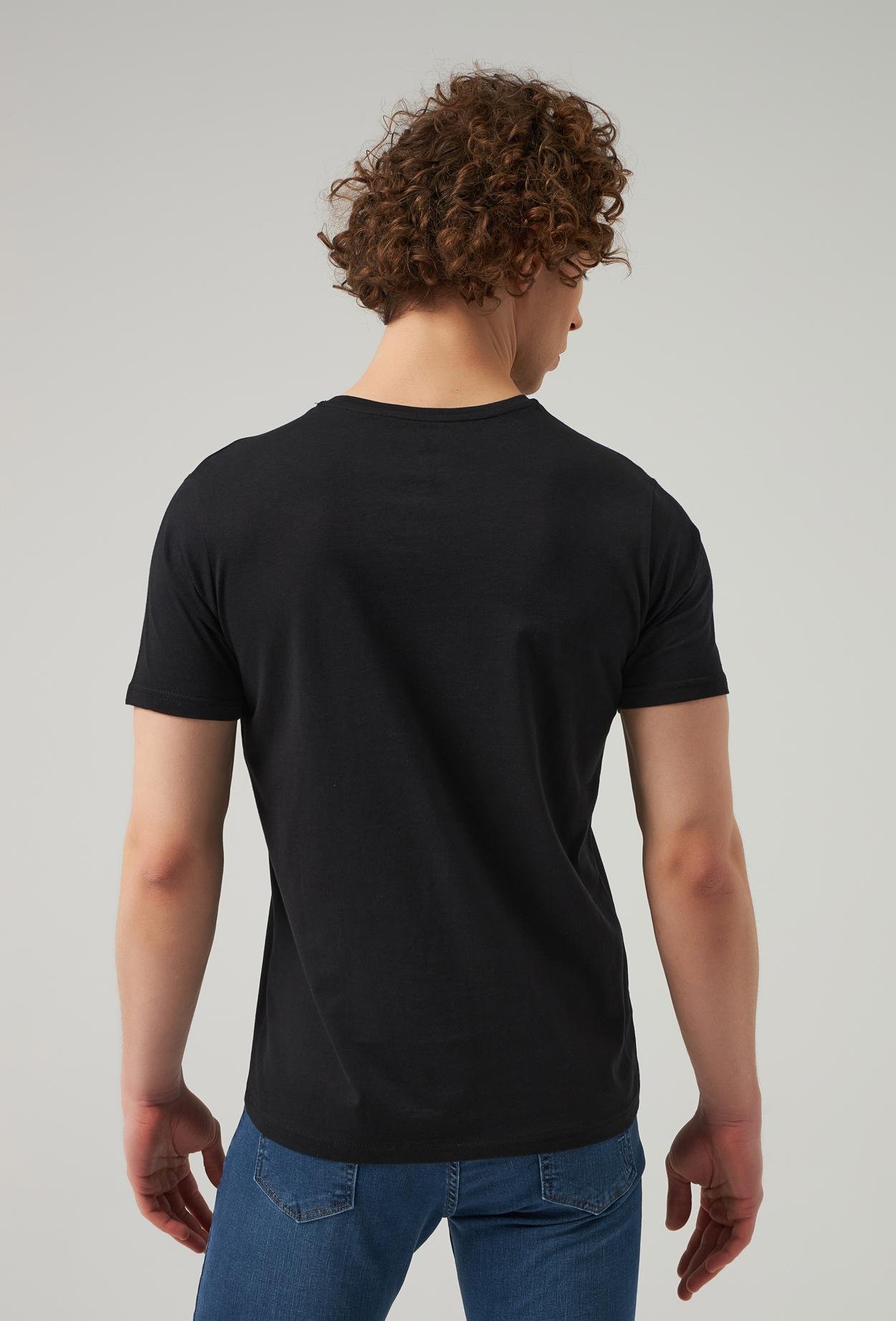 Ds Damat Regular Fit Siyah Düz %100 Pamuk T-Shirt