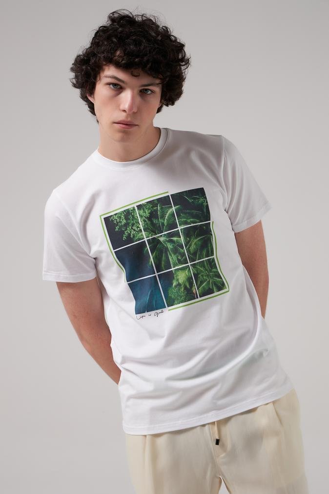 Damat Beyaz Pamuklu Likralı T-Shirt - 8682365118891 | Damat Tween