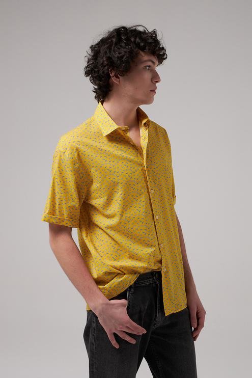 Tween Oversize Sarı %100 Pamuk Gömlek - 8682365000462 | Damat Tween