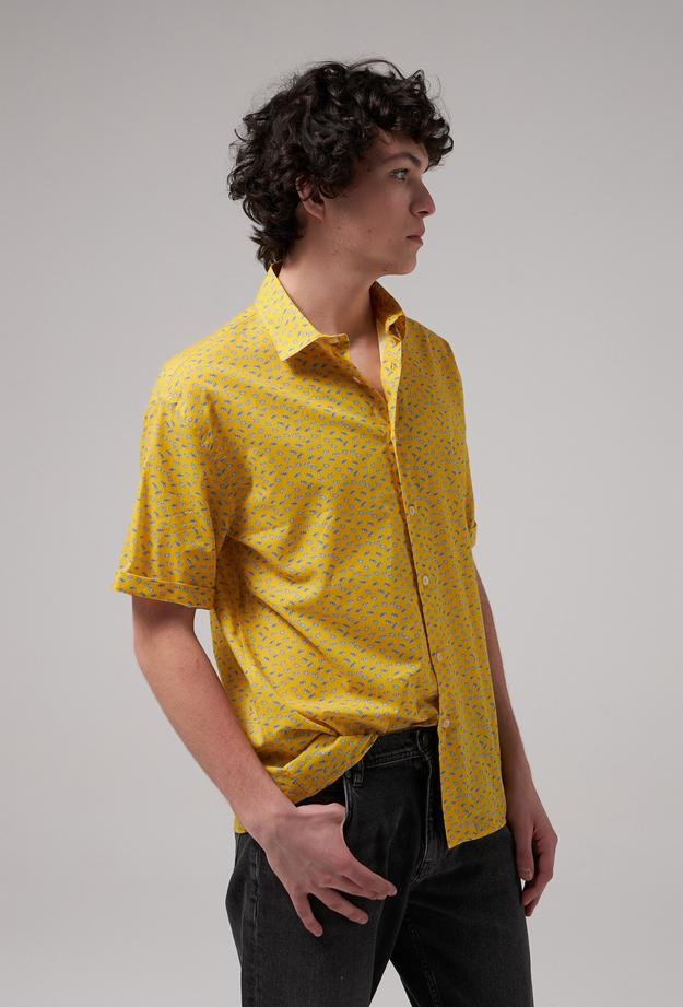 Tween Oversize Sarı %100 Pamuk Gömlek - 8682365000462 | Damat Tween