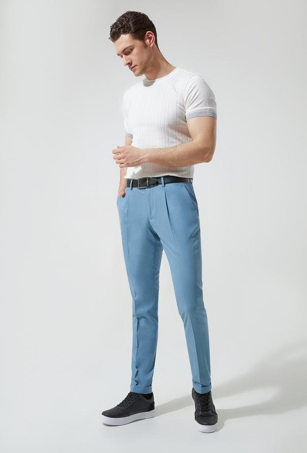 Tween Slim Fit Açık Mavi Kumaş Pantolon - 8682365172275 | Damat Tween