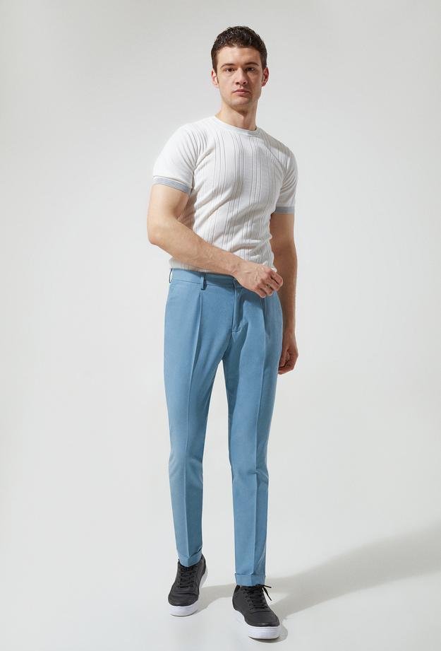 Tween Slim Fit Açık Mavi Bi Stretch Tencell Kumaş Pantolon - 8682365145903 | Damat Tween