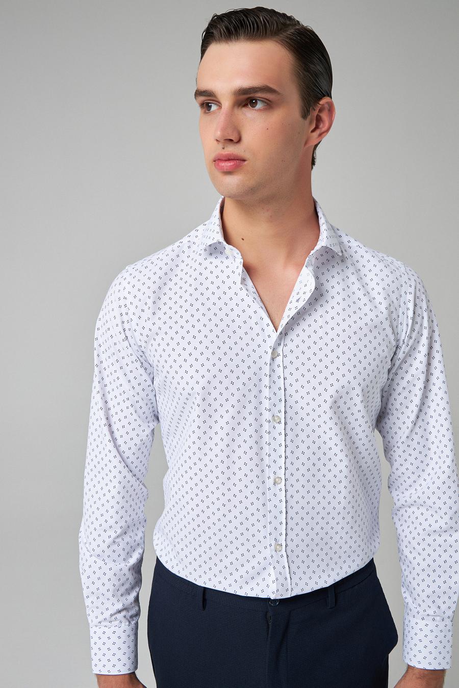 Twn Slim Fit Beyaz Baskılı Gömlek - 8683218056971 | D'S Damat