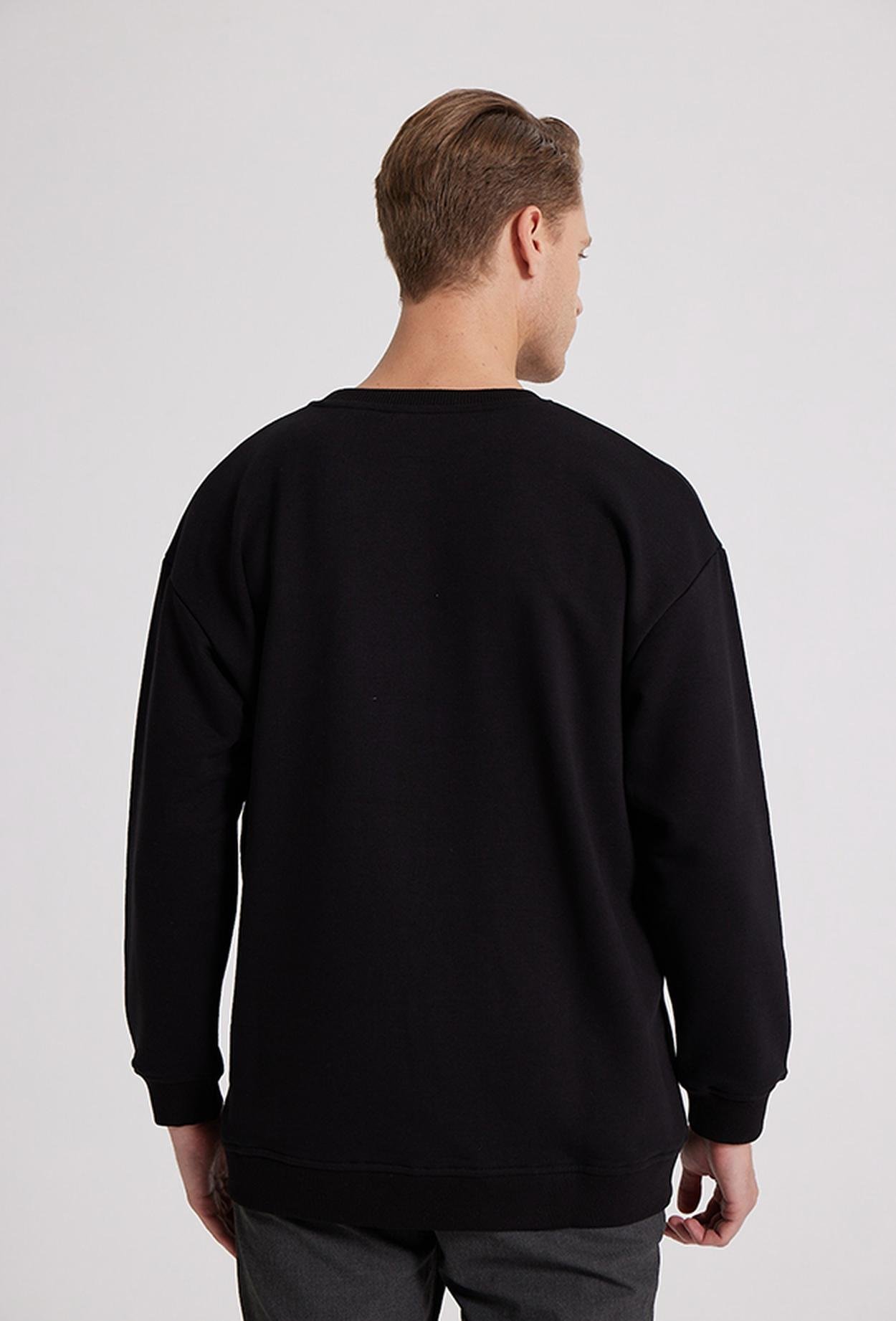 Twn Oversize Siyah %100 Pamuk Sweatshirt