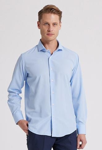 Ds Damat Slim Fit Açık Mavi İtalyan Yaka Gömlek - 8681779951810 | D'S Damat