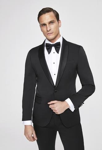 Ds Damat Slim Fit Siyah Düz Damatlık & Smokin Takim Elbise - 8683219099137 | D'S Damat