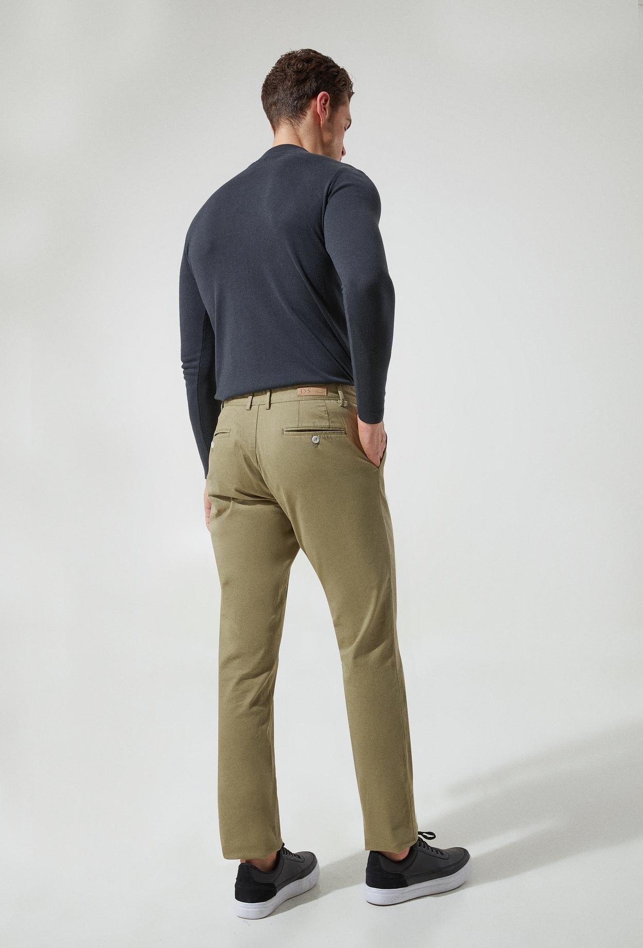 Ds Damat Regular Fit Yeşil Düz Chino Pantolon