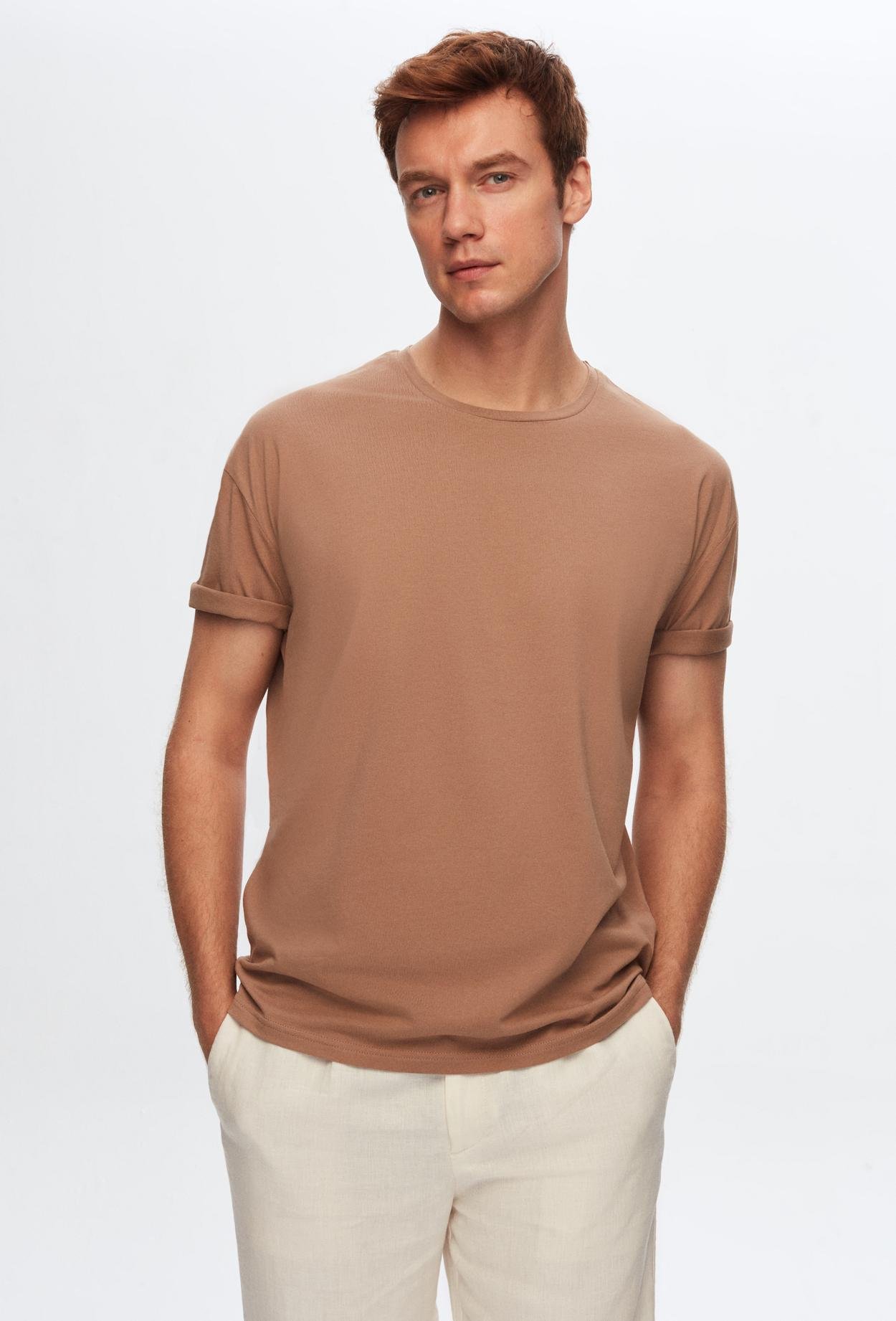 Ds Damat Comfort Lacivert/Bordo/Beyaz/Vizon/Antrasit 5'Li Bol Kesim %100 Pamuk T-Shirt