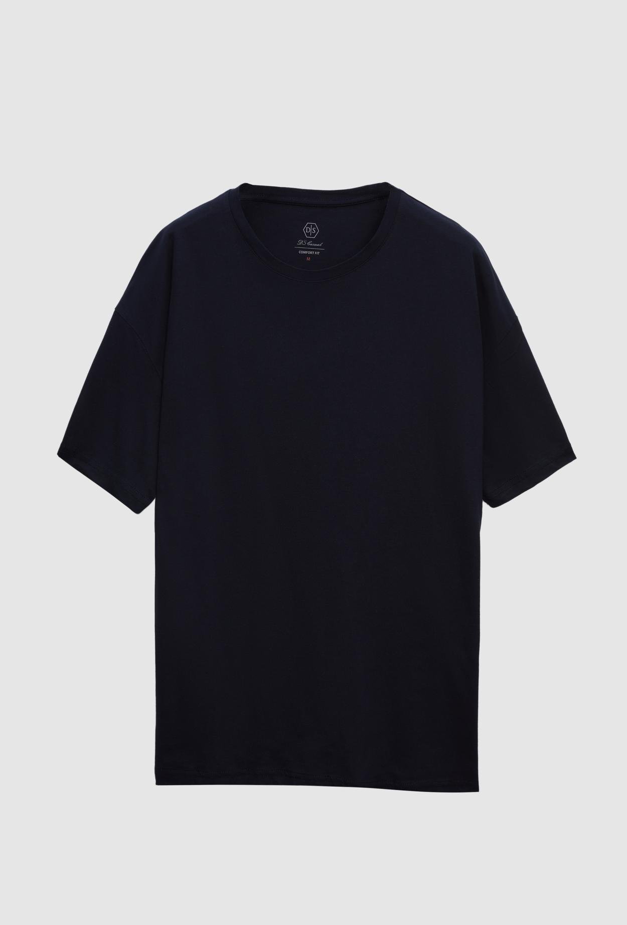 Ds Damat Oversize Lacivert %100 Pamuk T-Shirt
