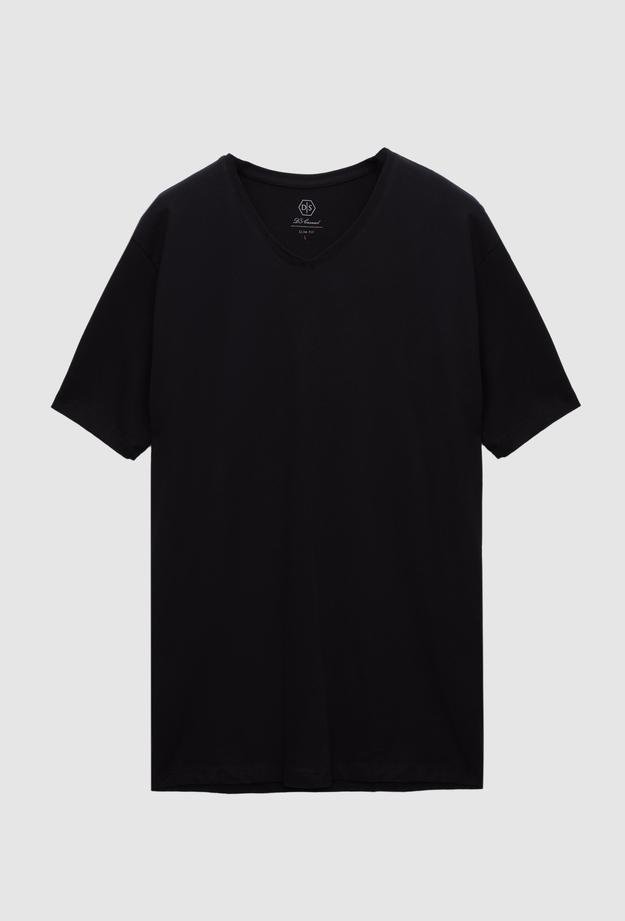 Ds Damat Slim Fit Siyah %100 Pamuk T-Shirt