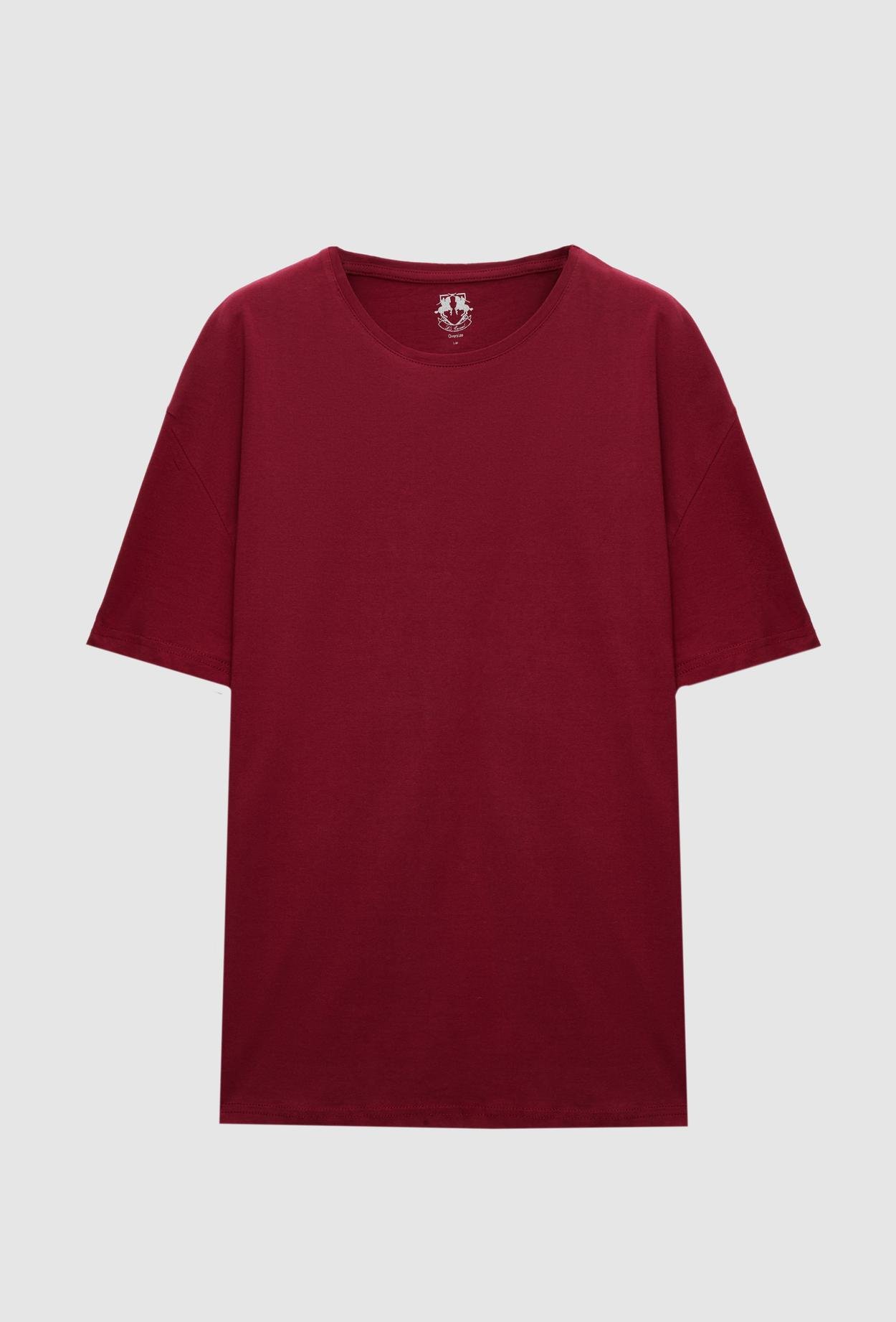 Ds Damat Oversize Bordo %100 Pamuk T-Shirt