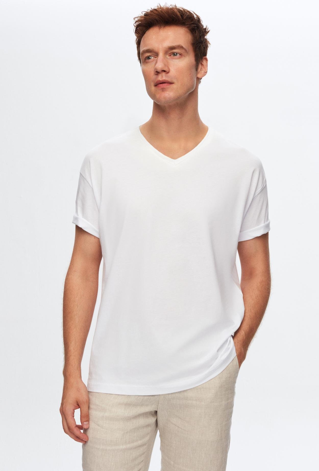 Ds Damat Beyaz %100 Pamuk T-Shirt