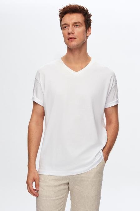 Ds Damat Beyaz %100 Pamuk T-Shirt - 8682060252203 | D'S Damat