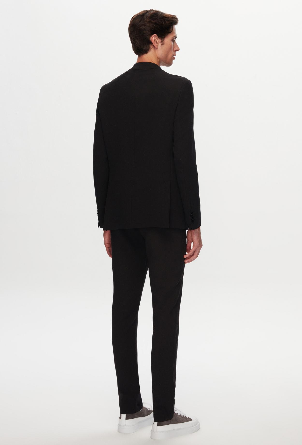 Twn Slim Fit Siyah Düz Kırışmayan Sihirli Takim Elbise