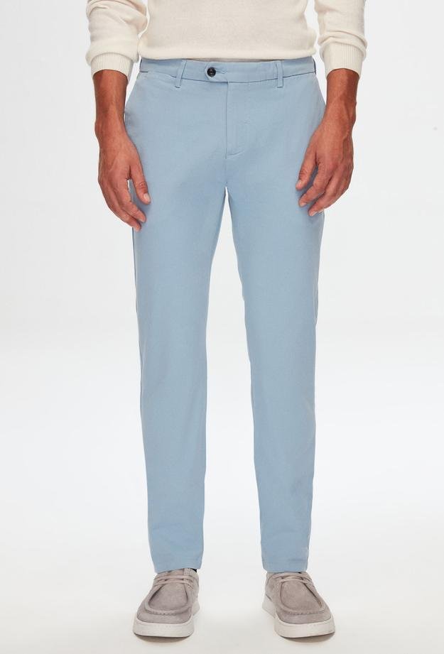 Damat Slim Fit Mavi Bi Strech Pamuklu Beli İçten Lastikli Chino Pantolon - 8683408608928 | Damat Tween