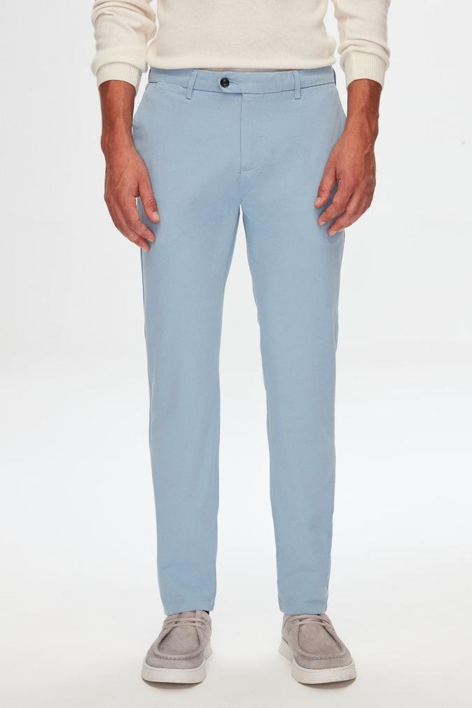 Damat Slim Fit Mavi Bi Strech Pamuklu Beli İçten Lastikli Chino Pantolon - 8683408608898 | Damat Tween