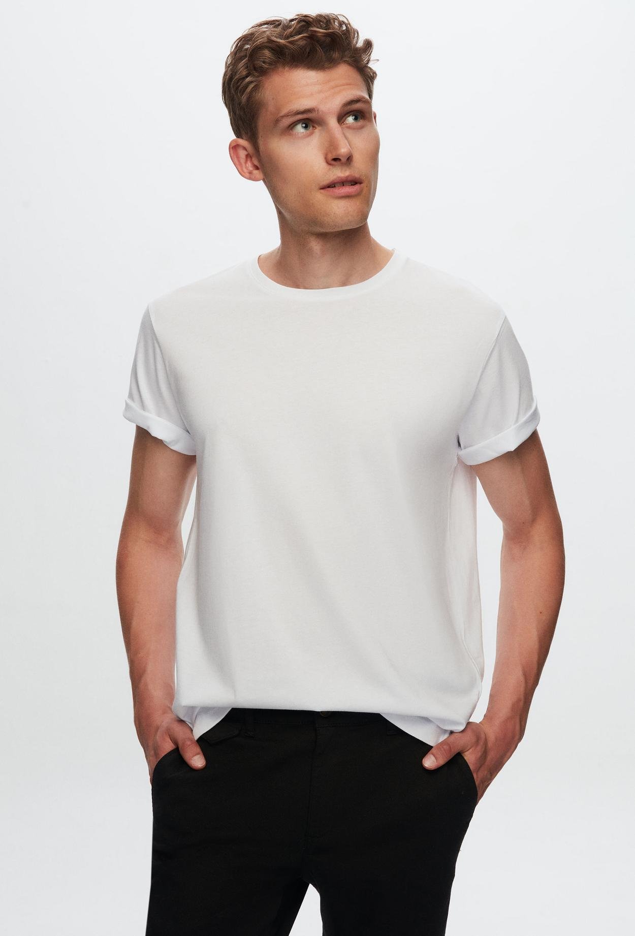Ds Damat Comfort Beyaz Bol Kesim %100 Pamuk T-Shirt