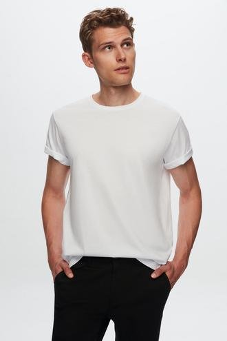 Ds Damat Comfort Beyaz Bol Kesim %100 Pamuk T-Shirt - 8682445062601 | D'S Damat