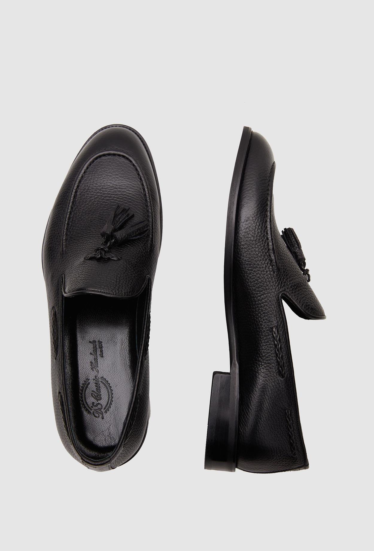 Ds Damat Siyah Hakiki Deri Püsküllü Loafer Ayakkabi