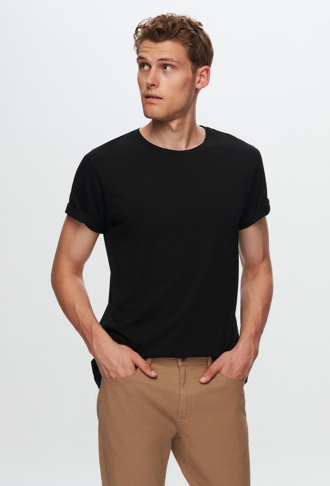 Ds Damat Slim Fit Siyah %100 Pamuklu T-Shirt