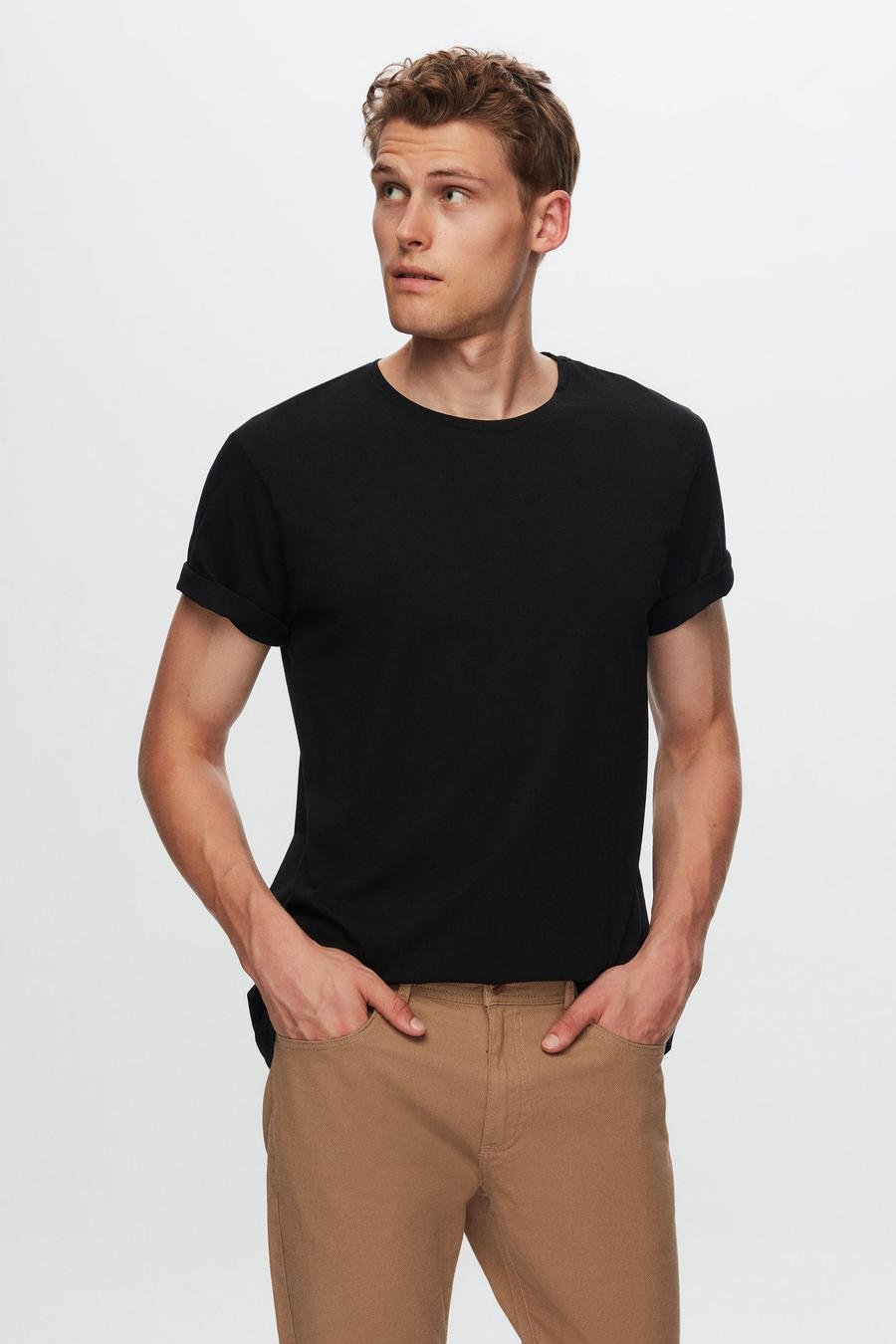 Ds Damat Slim Fit Siyah %100 Pamuklu T-Shirt - 8682060252265 | D'S Damat
