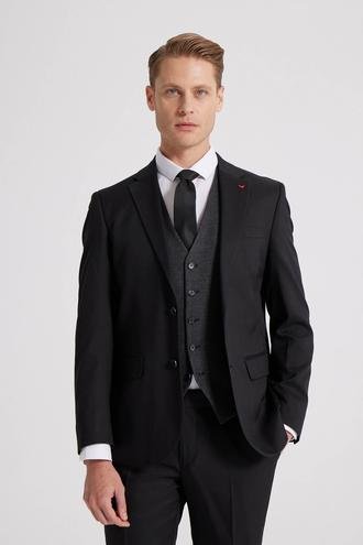 Ds Damat Slim Fit Siyah Düz Takim Elbise Kombinli - 8683578003080 | D'S Damat