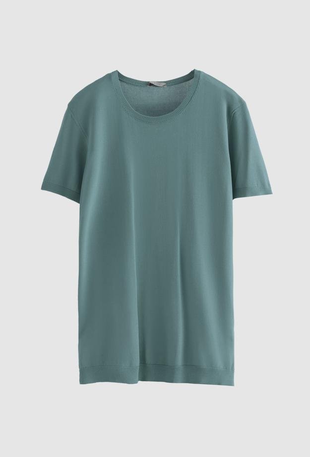 Twn Slim Fit Mint Düz Örgü Rayon Örme T-Shirt