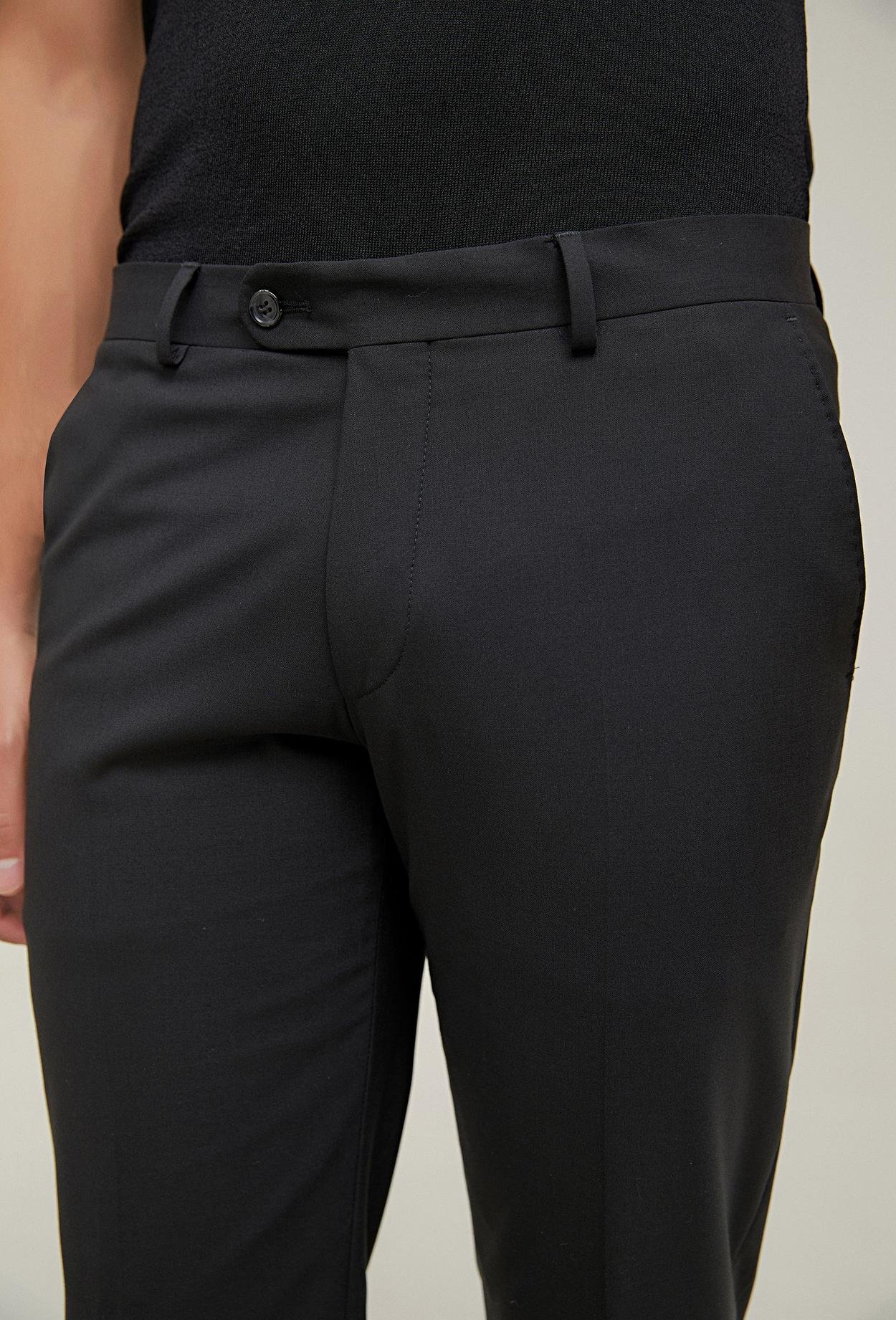 Ds Damat Comfort Siyah Düz Kumaş Pantolon