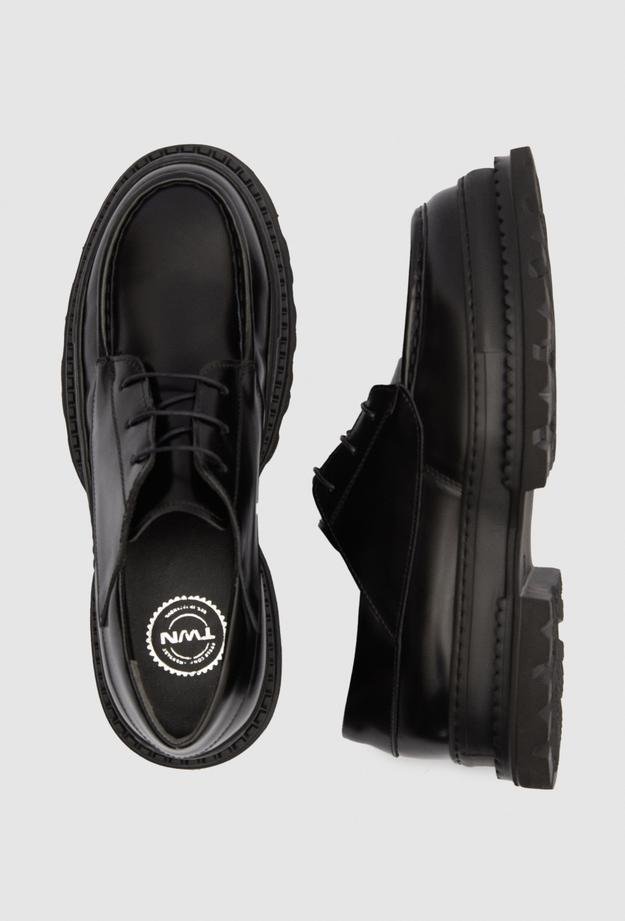 Twn Siyah Kalın Tabanlı Bağcıklı Ayakkabi