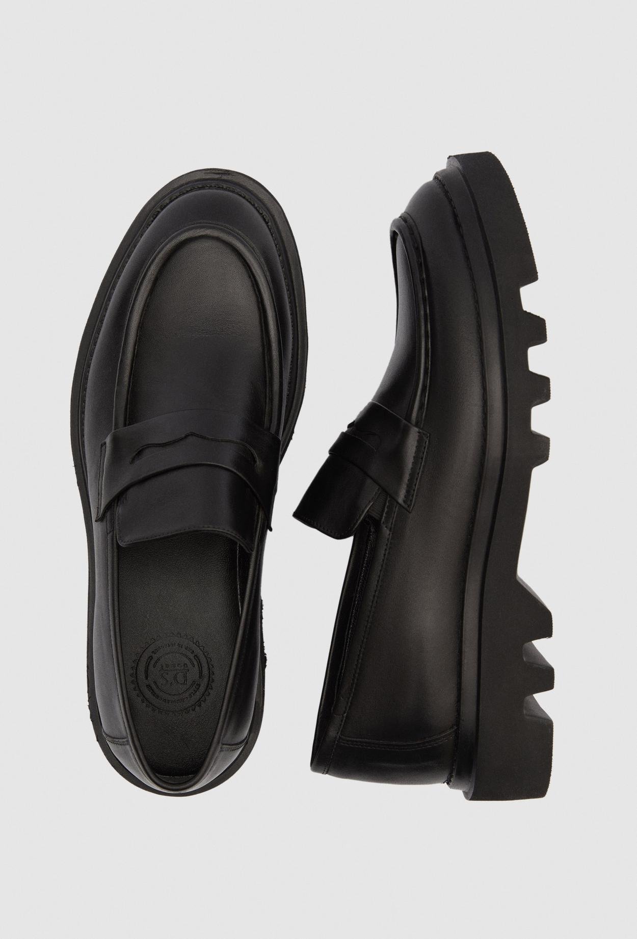 Ds Damat Siyah Bant Detaylı Deri Loafer Ayakkabi
