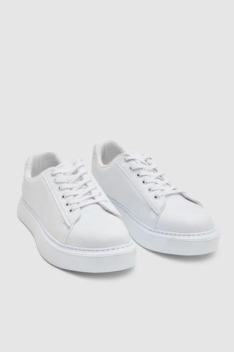 Twn Beyaz Kalın Beyaz Tabanlı Sneaker Ayakkabi - 8683578026331 | D'S Damat