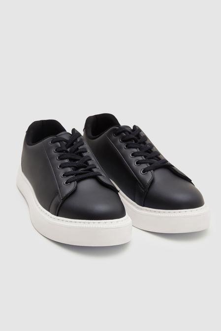 Twn Siyah Kalın Beyaz Tabanlı Sneaker Ayakkabi - 8683578010262 | D'S Damat